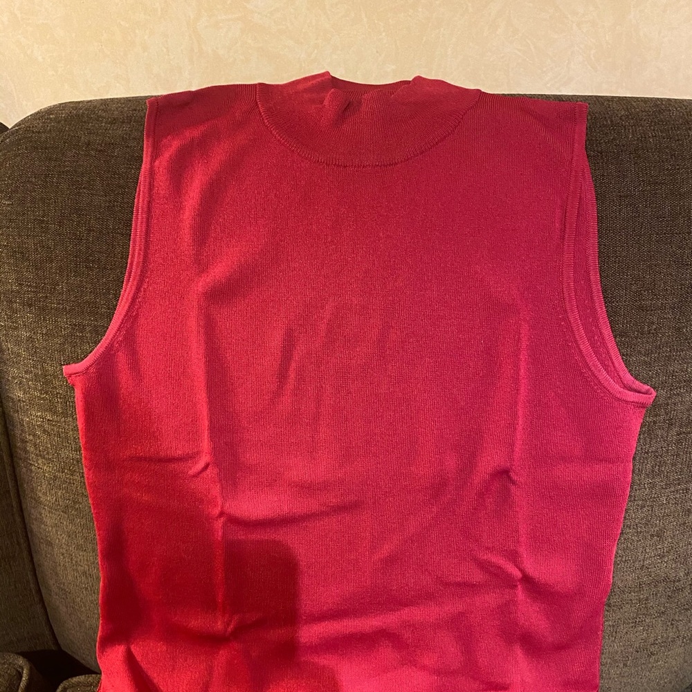 Grace Dane Lewis cranberry mock turtle knit top